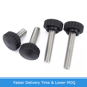 Thumb Screw Black Plastic Round Head Handle <strong>Threaded</strong> Hand <strong>Knob</strong> Bolt Knurled Stainless Steel Metric Screw M3 M4 M5 M6 M8 M10 - Product Image 2