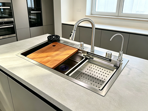 Évier de cuisine intelligent multifonctionnel en acier inoxydable de qualité fiable, édition <span class=keywords><strong>cascade</strong></span>, <span class=keywords><strong>avec</strong></span> fonction jet d'eau et <span class=keywords><strong>cascade</strong></span>, modèle 2026 - Product Image 5