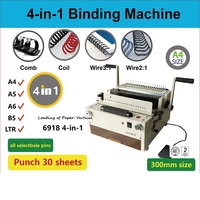 6918 multifonctionnel Double fil simple boucle bobine spirale peigne anneau exercice livre reliure Machine 2:1