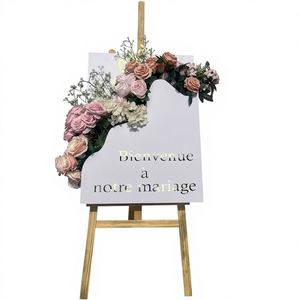 SMOOTH Customized Square Acrylic <b>Wedding</b> <b>Welcome</b> <b>Sign</b> Blue and White Floral Design for Event - Product Image 1