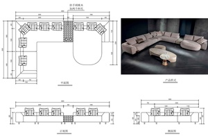 <span class=keywords><strong>Canapé</strong></span> sectionnel de luxe en cuir Nappa crémeux, panneau arrière en noyer américain FAS, structure en mélèze russe à jointure mortaise et tenon, base en laiton, style italien - Product Image 6