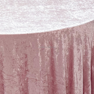 120 ''핑크 연회 테이블 천 주름 방지 깔린 벨벳 라운드 식탁보 웨딩 파티 용 테이블 - Product Image 3