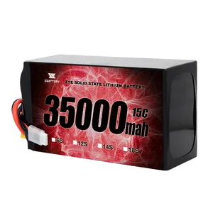 New energy 35000mah 20C 6S12S14S18S NMC811 rechargeable long endurance high energy density lipo solid state battery