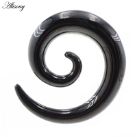 Alisouy 1PC 1.6-10mm Acier inoxydable Spirale Escargot Oreille Coniques Jauges Stretching Plugs Tunnel Expanders Body Piercing Jewelry