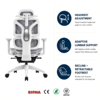 Chaise de bureau moderne avec assise en mousse à mémoire de forme, vérin à gaz certifié SGS, pivotante, inclinable, vente en gros, directement de l'usine