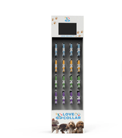 Présentoir pour collier d'animal domestique moderne au sol-Support en carton durable avec écran LCD pour la vente au détail personnalisée (chiens et chats)