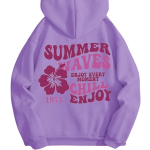 Sweat à capuche en polyester/coton avec imprimé graphique et lettres, manches longues, style hip-hop, épais, ODM - Product Image 2