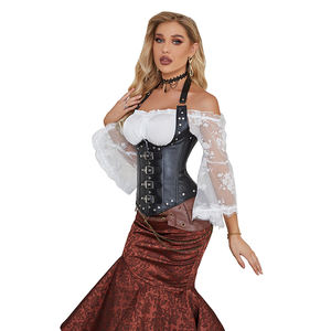 In Pelle sintetica Corsetto Top Donne Vestito Disossato Acciaio Più Il Formato 6XL Underbust Corsetti - Product Image 5