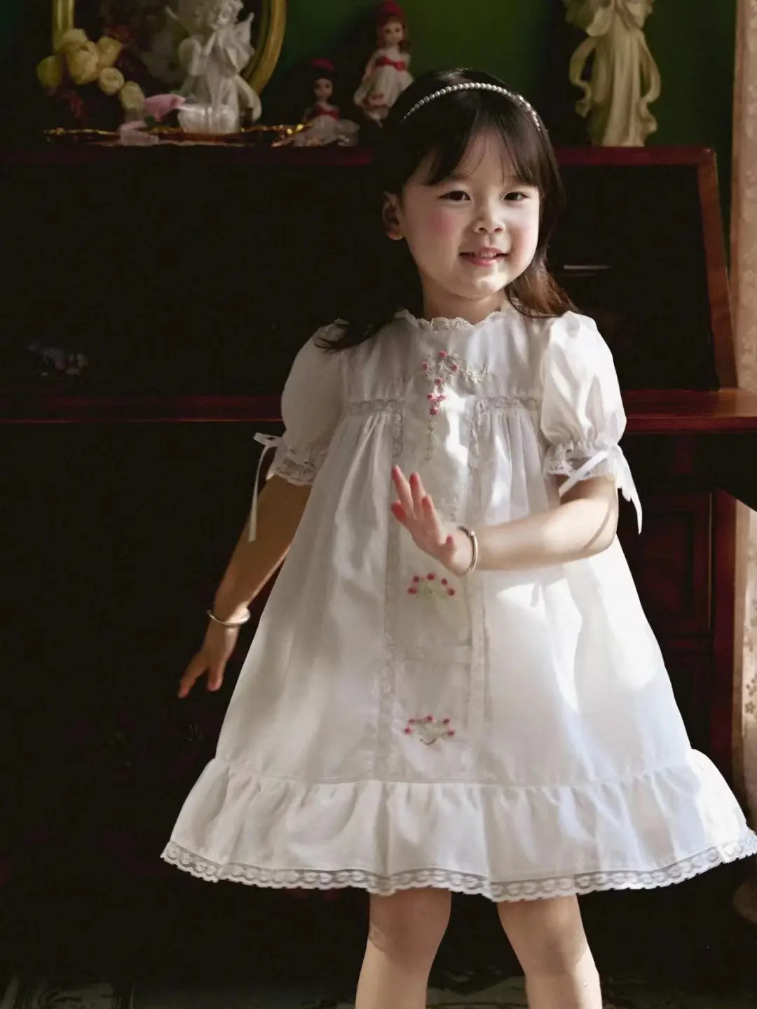 Bambini Vintage Heirloom Dress for Girls bambini fatti a mano ricamo fiori Maxi abiti Baby Boutique Lotia Frocks Clothes