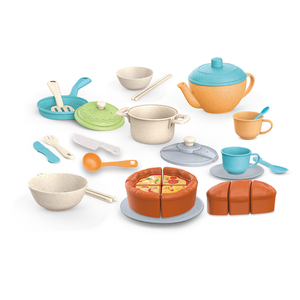 Ensemble de jeu de cuisine pour enfants en paille de blé, théière et ustensiles de cuisine, 20 pièces, jouet de simulation de cuisine - Product Image 3