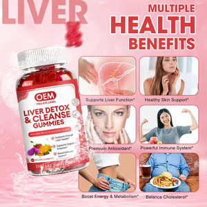 Gomitas de Limpieza Hepática Orgánicas Naturales Halal de Marca Privada OEM/ODM, Grado Alimenticio para Adultos, No Apto para Mujeres Embarazadas - Product Image 3