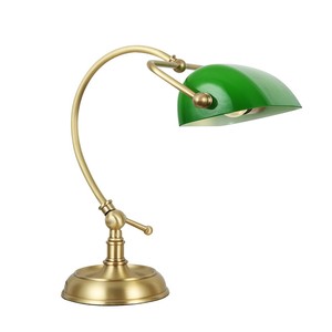 Lampe de bureau de banquier rétro en cuivre, style européen moderne, avec verre vert et métal laiton, pour chevet décoratif - Product Image 5