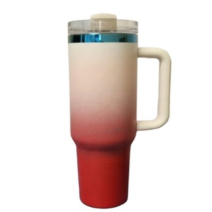 Mugs et gobelets de voyage H2.0 de 40 oz, coloris dégradé rouge et bleu, avec fond plaqué, pour gravure laser - Expédition depuis l'entrepôt américain - Product Image 4