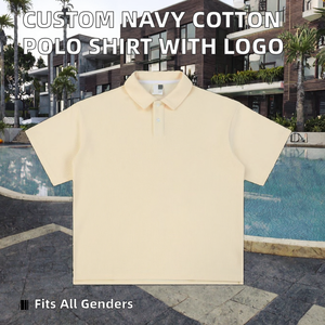 Chemise de golf pour homme en coton bleu marine, anti-plis, personnalisable, avec logo brodé et motif imprimé – Vente en gros - Product Image 2