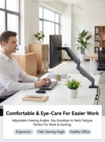 Support de bureau universel VESA pour écrans de 17 à 32 pouces, mouvement complet, hauteur réglable, rotation à 360°, bras de moniteur simple à ressort mécanique