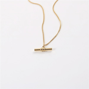 New Trendy <strong>T</strong> <strong>Bar</strong> <strong>Necklace</strong> Minimalist Stainless Steel <strong>Bar</strong> <strong>Necklace</strong> Dainty Women 18K Gold Plated <strong>T</strong> <strong>Bar</strong> Layering <strong>Necklace</strong> - Product Image 3