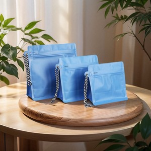 Custom Printed Resealable Square Ziplock Bag Flat Bottom Stand up <b>Pouch</b> Bags tea Gusset Packaging <b>Coffee</b> Bag with Zipper - Product Image 1