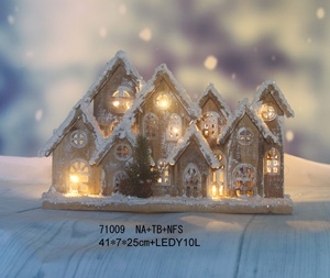 Casa <span class=keywords><strong>de</strong></span> madera alimentada por batería pueblo decoración navideña iluminar casa <span class=keywords><strong>de</strong></span> madera para decoración navideña - Product Image 2