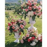 Modegroene bruiloftstafel rozenboeket centerpieces roze groene bloemenbal arrangement zijde voor bruiloft evenement tafeldecoratie