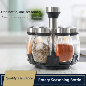 Nuovo nordico unico vetro bottiglia di spezie in acciaio inox condimento barattolo di plastica multifunzionale Rack all'ingrosso condimento da cucina <span class=keywords><strong>Set</strong></span> - Product Image 6