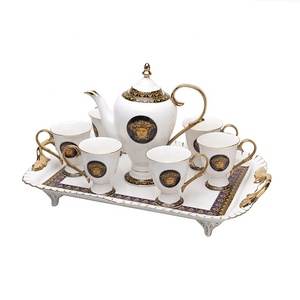 Service à thé et café de luxe pour le thé de l'après-midi, ensemble théière vintage bleu français avec céramique Phnom Penh, couleur personnalisée européenne, vente chaude - Product Image 4