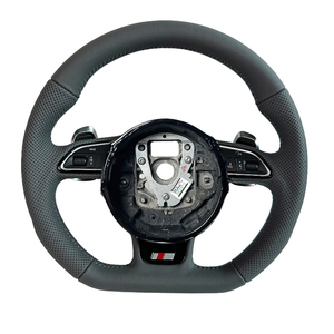 Volant noir en fibre de carbone et cuir LED forgé pour <span class=keywords><strong>Audi</strong></span> B8 B9 Q5 Q7 A3 A4 A5 A6 C7 C8 S4 S5 RS3 RS4 RS6 <span class=keywords><strong>RS</strong></span> - Product Image 2