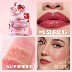HANDAIYAN 2 en 1, Rubor Líquido y <span class=keywords><strong>Tinte</strong></span> Labial de Doble Punta, 6 Colores, a Base de Agua, Larga Duración, Set de Maquillaje para Mejillas y Labios, Maquillaje Natural Diario - Product Image 3