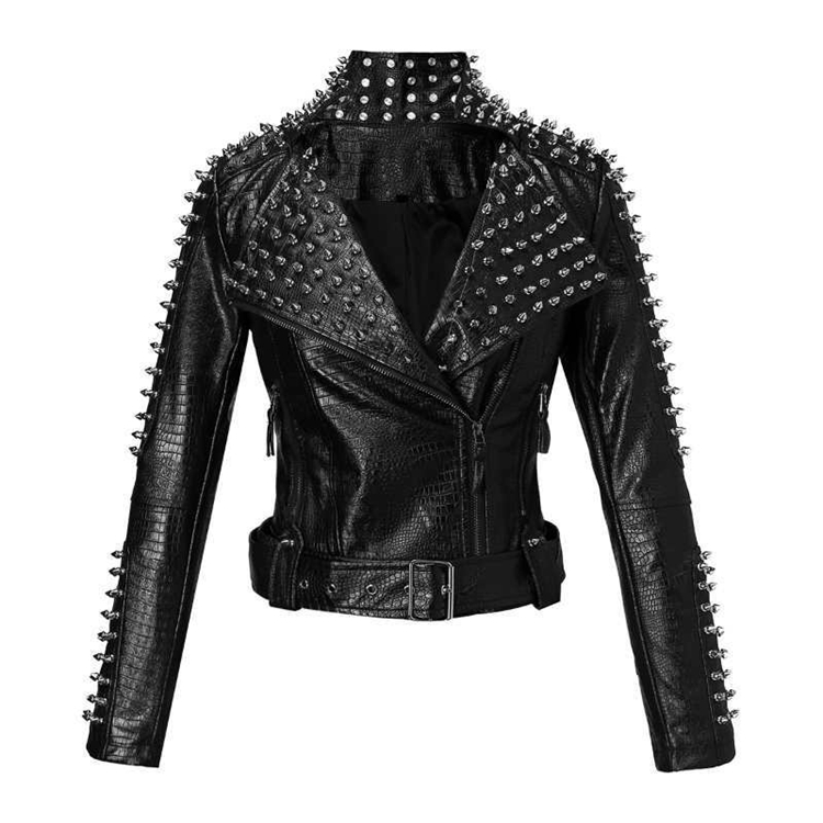 Venta al por mayor chaqueta de cuero con tachas mujer-Compre online los  mejores chaqueta de cuero con tachas mujer lotes de China chaqueta de cuero  con tachas mujer a mayoristas | Alibaba.com