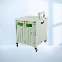 Chariot pliable multifonctionnel en plastique PP, chariot de courses portable, chariot de camping