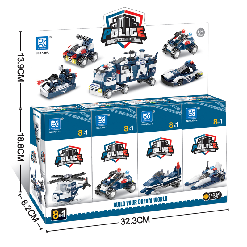 building blocks set model bricks police action