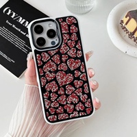 Coque rigide Bling Diamond Heart pour Iphone 15 pro max pour iphone 14 pro max
