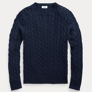 OEM & ODM Tùy Chỉnh Người Đàn Ông Của Cable-Knit Áo Len Tùy Chỉnh Crew Cổ Người Đàn Ông Rắn Màu Bông Dệt Kim Dệt Kim Áo Len - Product Image 6