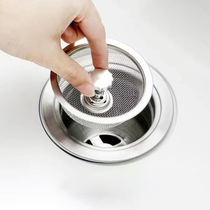 Filtro e tappo per lavello da <span class=keywords><strong>cucina</strong></span> con base in gomma, cestello filtrante a rete anti-intasamento, ricambio per <span class=keywords><strong>scarico</strong></span> standard da 3-1/2 pollici - Product Image 3