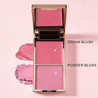 Palette de maquillage personnalisée, blush et contour dorés, haute pigmentation, waterproof, vegan, double texture crème et poudre, logo personnalisé