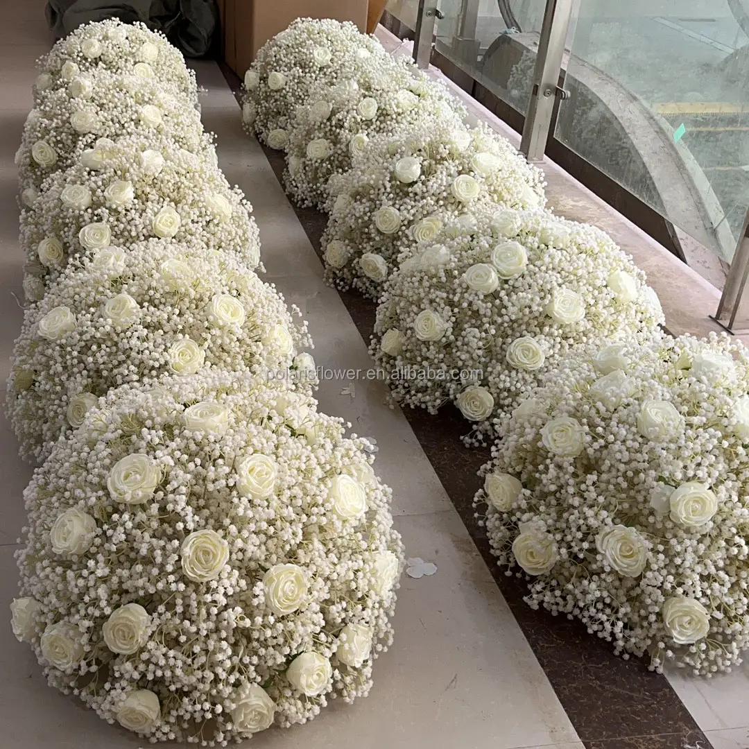 Handmade Wedding Decoration Artificial Flower Ball Baby Breath Wedding Centerpieces Flower Ball