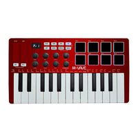 Tastiera Elettronica Professionale MIDI USB a 25 Tasti in Metallo, Pad Portatile Intelligente per Arrangiamenti con 101-200 Toni