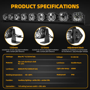 Faro da Lavoro Quadrato da 4,7 Pollici con DRL a X, 9 Pezzi con 18 Coperture Protettive, Illuminazione Super Luminosa su Lato Sinistro e Destro - Product Image 4