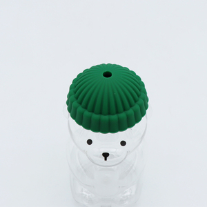 Bán buôn chai nhựa PET trong suốt 400ml hình gấu dễ thương, dùng đựng nước ép, trà sữa, có nắp đậy - Product Image 3