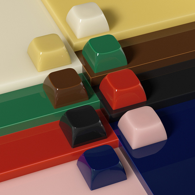 Muiti Color Jade Jelly Texture Blank Xda Keycaps 1U/Blind Point PC Material Smooth Surface No Oil Mirror Reflective Keycaps