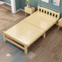 Lit simple pliable moderne et portable avec fonction inclinable, cadre en bois léger pour l'école et le camping, rangement facile