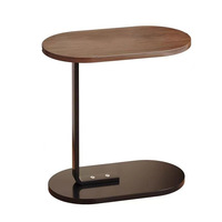 Table basse mobile en chêne avec rangement, design moderne et épuré, plateau en bois massif, structure en acier, aucun assemblage requis
