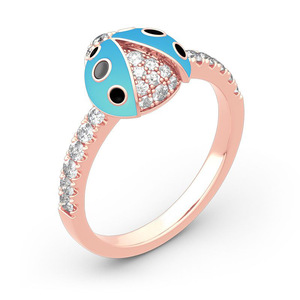 Anello a Forma di Coccinella di Colore Rosa, Design Creativo per Donne - Product Image 4