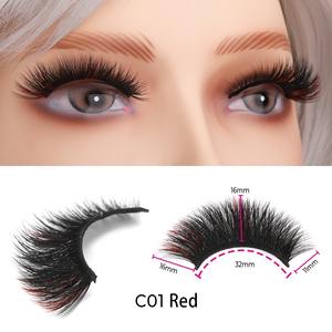 New Trend <strong>Cat</strong> <strong>Eye</strong> D Curl <strong>Russian</strong> Colored <strong>Lashes</strong> Wholesale Fluffy 3D Wispy Faux Mink Silk Strip Color <strong>Lashes</strong> - Product Image 2