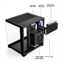Mini tour d'ordinateur de jeu de bureau vue sur la mer panoramique refroidi à l'eau MicroATX tour moyenne USB avant approvisionnement d'usine usage domestique en Stock