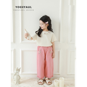 YOEHYAUL X5127 Set Floreale per Bambine Due Pezzi Abbigliamento Maglietta e Pantaloni Completi Estivi per Bambine - Product Image 4