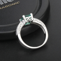 Bague en argent sterling 925 en pierre émeraude, plaqué or 18 carats, diamant vert à haute teneur en carbone 5a cz, zircon, bijoux de mariage pour femmes, personnalisés