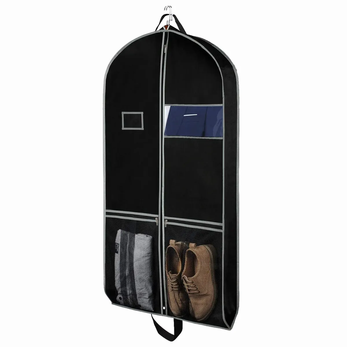 Garment Bag Suit Bags for Travel and Storage Suit Cover Protector for with 2 Large Pockets and 2 Carry Handles for Suit Coat