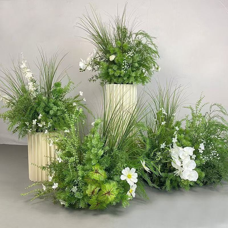 Ensemble [4 fleurs + 2 piliers]
