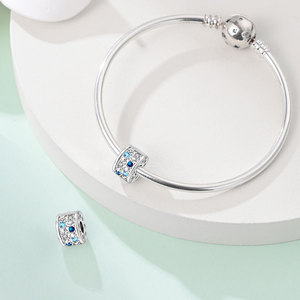 Breloque en Cuivre Plaqué Argent 925 avec Zircon Cubique, Perle d'Arrêt, Entretoise, Fermoir de Bracelet, Breloque Étoile, Lune, Fleur, Cadeau pour Femme - Product Image 3