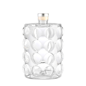 Botella de cristal europea de 500mL para whisky XO, vino tinto, brandy, Tequila, Ron y Ginebra, diseño plano sellado con corcho - Product Image 6